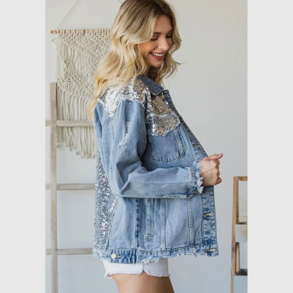Sequin Denim Jacket - Picture 7 of 7